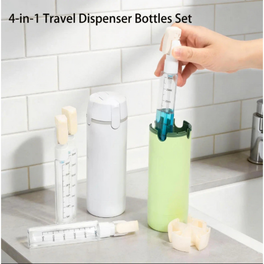 Four-in-One Travel Dispenser Bottle