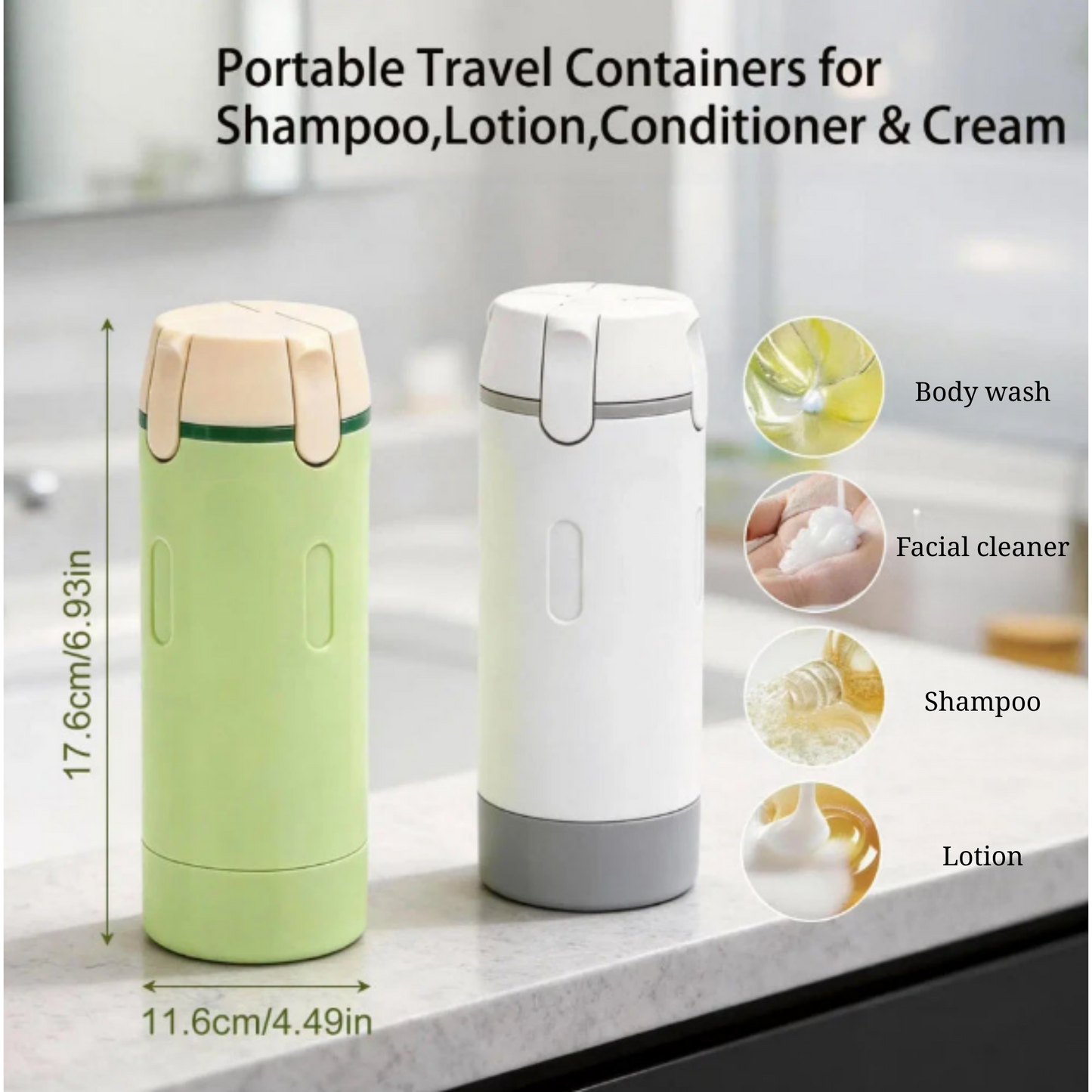 Four-in-One Travel Dispenser Bottle